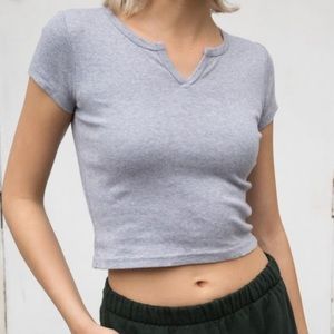 Brandy melville Ashlyn top Grey